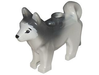 Деталь Lego Хаски Dog, Husky with Black Eyes, Black Nose and Marbled ...