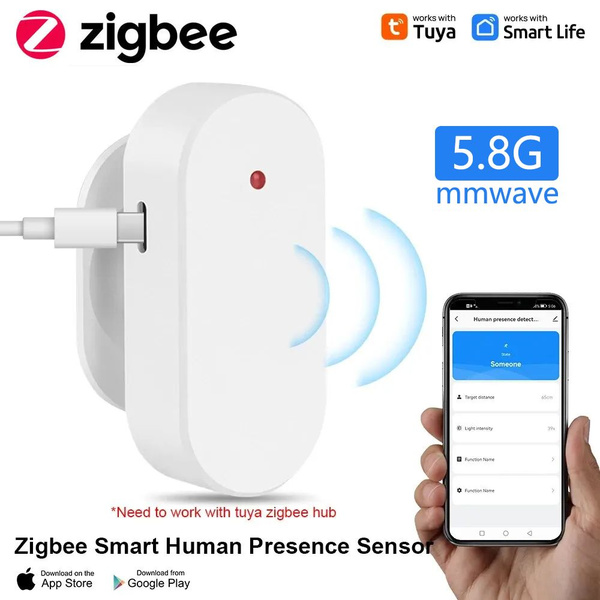 Умный датчик присутствия Tuya Zigbee 5.8G Person Высокоточный радарный ...