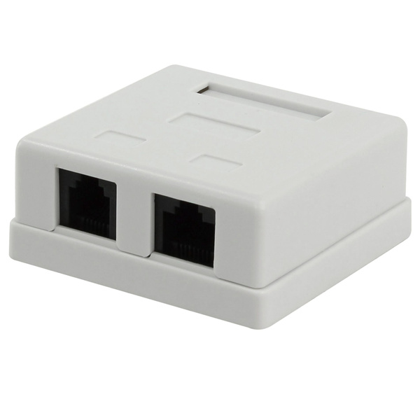 Розетка RJ45+RJ11 внешняя накладная, 1 порт RJ45 (8p8c) + 1 порт RJ11 ...