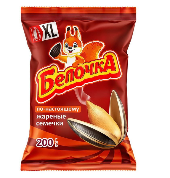 Семечки "Белочка ХL" жареные полосатые, 200г х 4шт - купить с доставкой ...