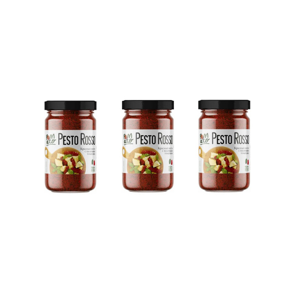 Pomato Соус красный Песто с вялеными томатами, 190 г, 3 уп - купить с ...