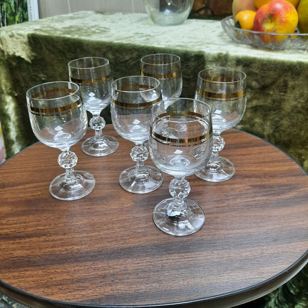 Рюмка на ножке хрустальная с позолотой, СССР, цена за шт. купить по ...