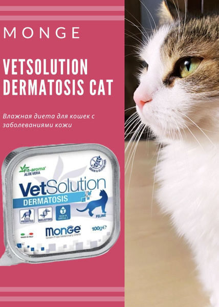 Monge Консервы VetSolution Dermatosis Cat (Свинина). Влажная диета для ...