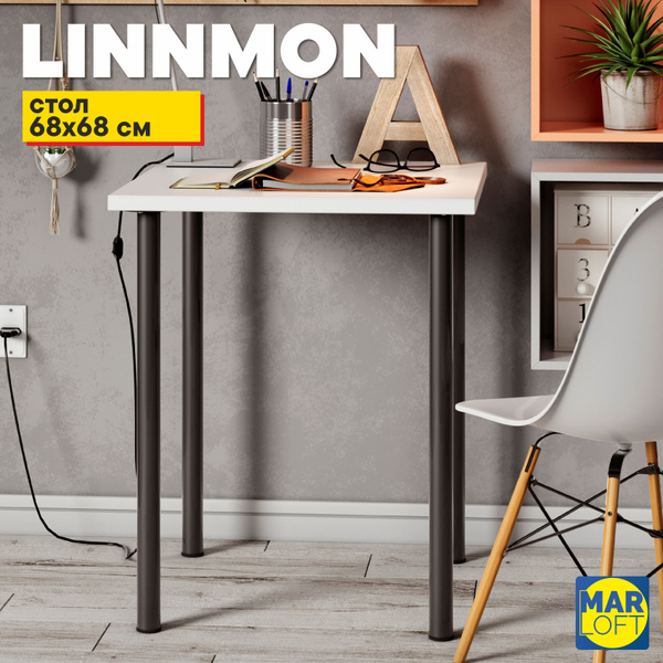 Стол обеденный IKEA Нераскладной Столы кухонные LINMONN_белый с белыми ...