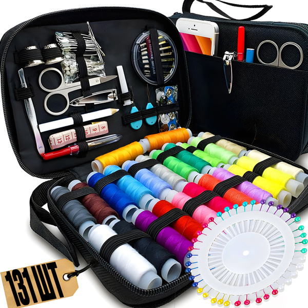 Швейный набор, набор для шитья дорожный, нитки для шитья 131 предмет ...