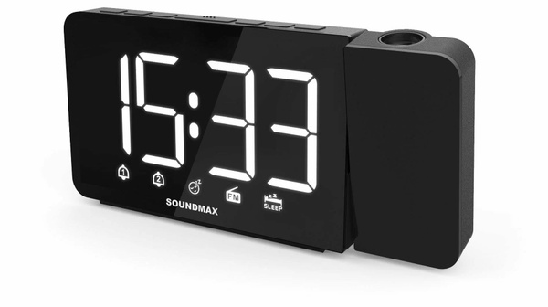 Зеркальные радиочасы с проекцией SOUNDMAX SM-1533, радиоприемник FM с ...