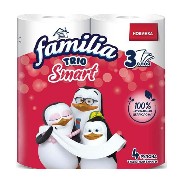 Familia Туалетная бумага Trio Smart, 3 слоя, 4 рулона - купить с ...