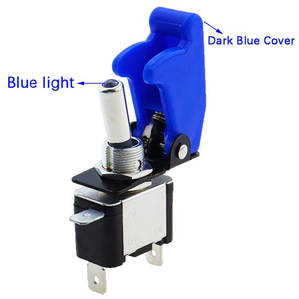 Тумблер со светодиодной подсветкой и защитной крышкой 2 положения 12В ...