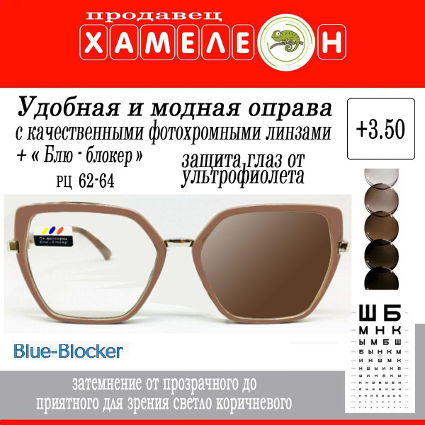 Многофункциональные очки женские солнцезащитные с диоптриями ХАМЕЛЕОНЫ ...