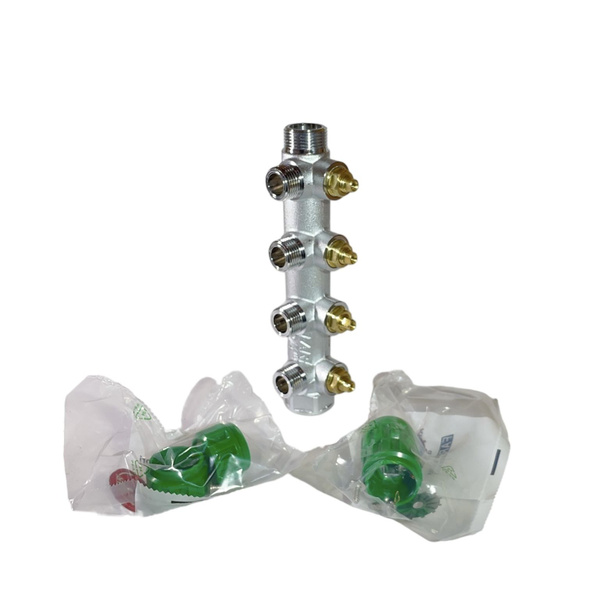 Регулирующий коллектор 3/4" (ВР-НР) с 4 отверстиями 1/2" (НР) под ...
