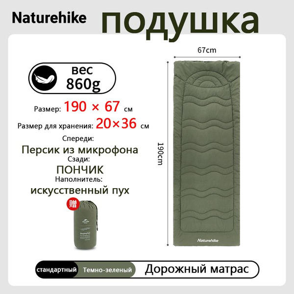 Ватным матрасом туристической, матрас для раскладушки, Naturehike ...