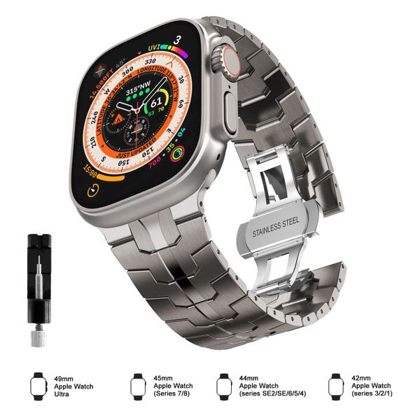 Металлический блочный стальной ремешок для смарт часов Apple Watch ...