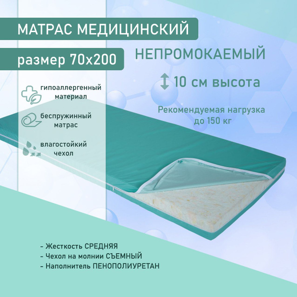 Медицинский матрас ГОСТ Текстиль мпмед, Беспружинный, 70 - купить по ...