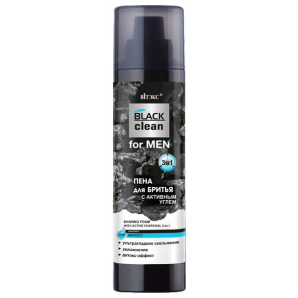 Витэкс Пена для бритья для мужчин BLACK CLEAN FOR MEN 3 в 1 с активным ...