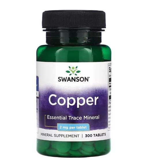 Медь, Swanson Copper, 2 мг, 300 таблеток - купить с доставкой по ...