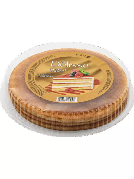 Коржи бисквитные DELISSE светлые, 400г, 3шт - купить с доставкой по ...