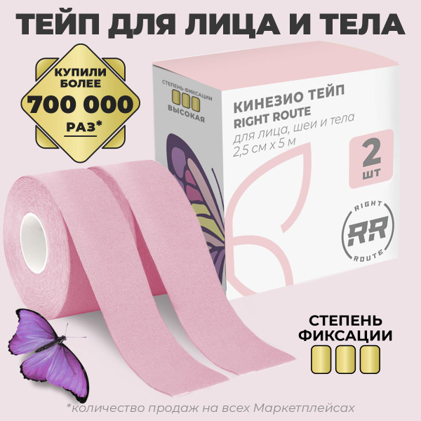 Тейпы для лица RIGHT ROUTE от морщин о отеков, кинезио тейпы для тела ...