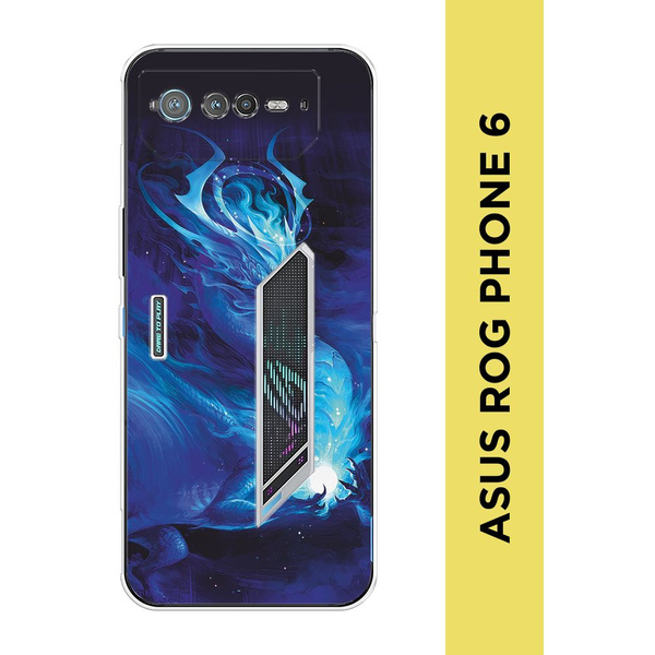 Силиконовый чехол на Asus ROG Phone 6 / Асус Рог Фон 6 "Лунный дракон ...