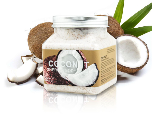 Скраб для тела увлажняющий с кокосом, Wokali Coconut Sherbet Body Scrub ...