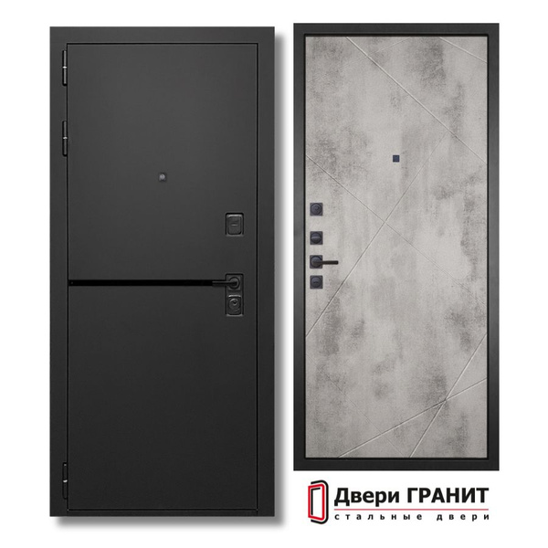 Входная дверь Двери Гранит Для квартиры 860х2050 мм, Бетон светлый дуэт ...