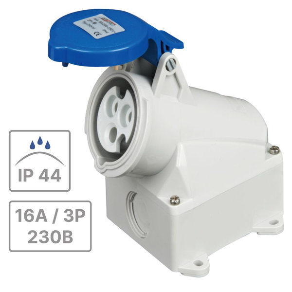 Розетка настенная уличная с крышкой 16А 3P (2Р+Е) 230В JESIRO Electric ...