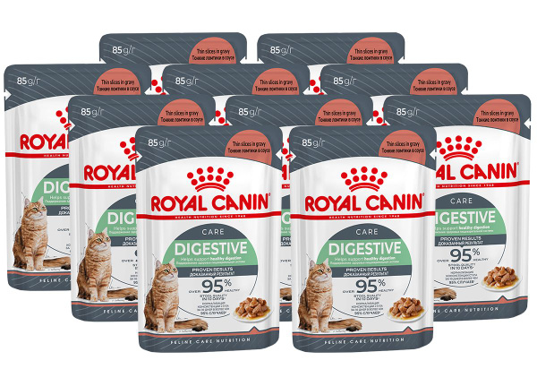 ROYAL CANIN DIGESTIVE CARE для взрослых кошек при аллергии в соусе пауч ...