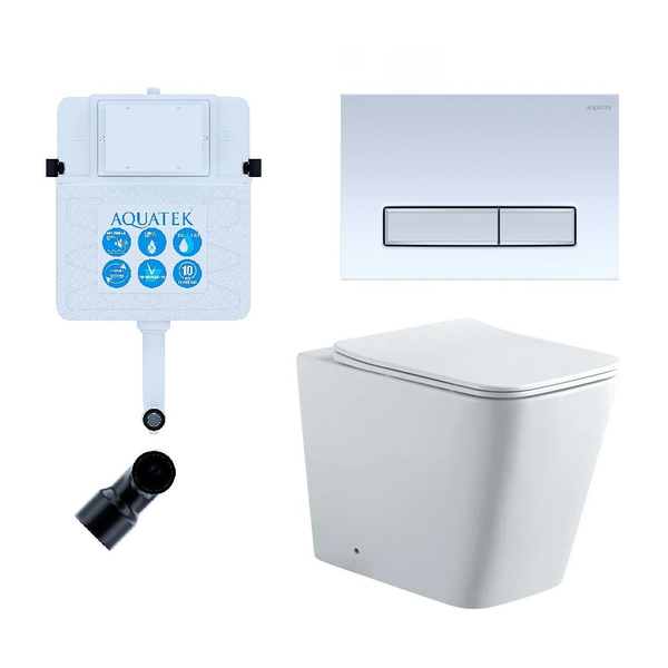 Приставной унитаз с бачком Set Aquatek SET BW AQUATEK ЛИБРА N-030 3в1 ...