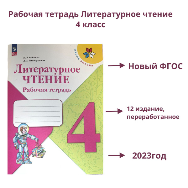 Рабочая тетрадь Литературное чтение 4 класс. М.В. Бойкина, Л.А ...