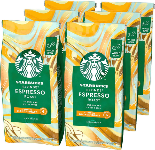 Цельнозерновой кофе Starbucks Blonde Espresso Roast, 6x200г - купить с ...