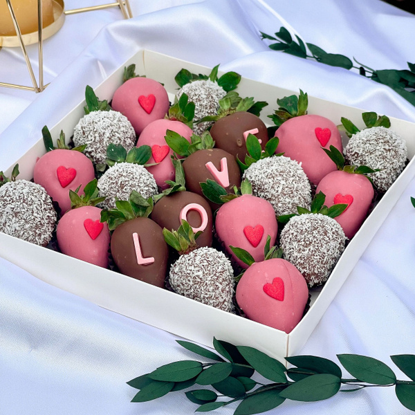 Клубника в шоколаде Lovely 16-20 шт Конфеты натуральные шоколадные в ...