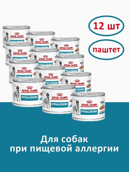 Влажный корм для собак Royal Canin Hypoallergenic (паштет) 200 г х 12 ...
