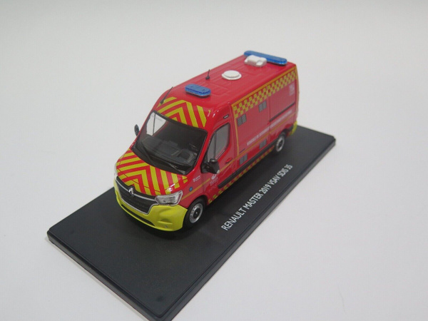 1:43 ELIGOR Renault Master Van Vsav Sdis 35 Vehicule De Secours Et D Assistance Aux Victimes Sapeurs Pompiers 2019 Red Yellow Eli118007.2.5.355.gp.111310