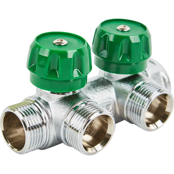 Коллектор регулирующий на 2 отвода 3/4"x3/4" латунь купить на OZON по ...