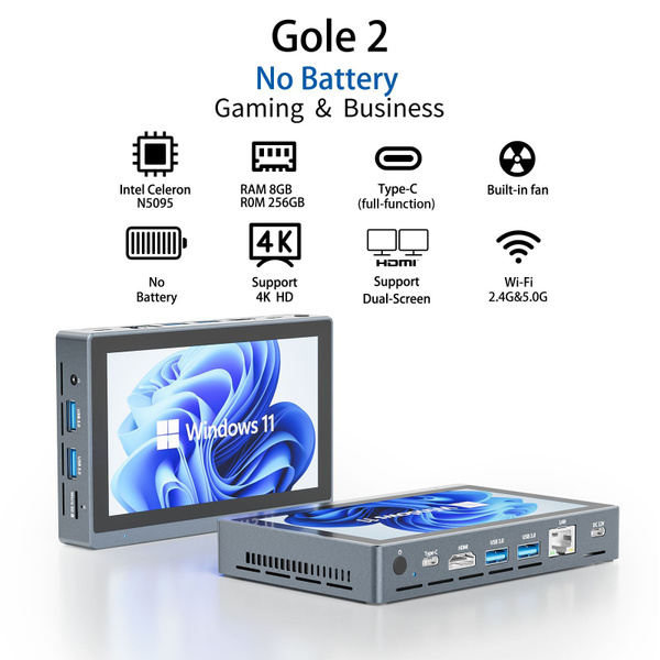 Higole Мини-ПК Gole 2 (Intel Celeron N5095, RAM 8 ГБ, HDD 256 ГБ, Intel ...