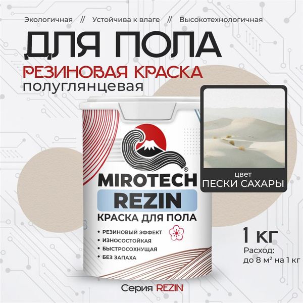 Резиновая краска для пола MIROTECH REZIN для бетонных и деревянных ...