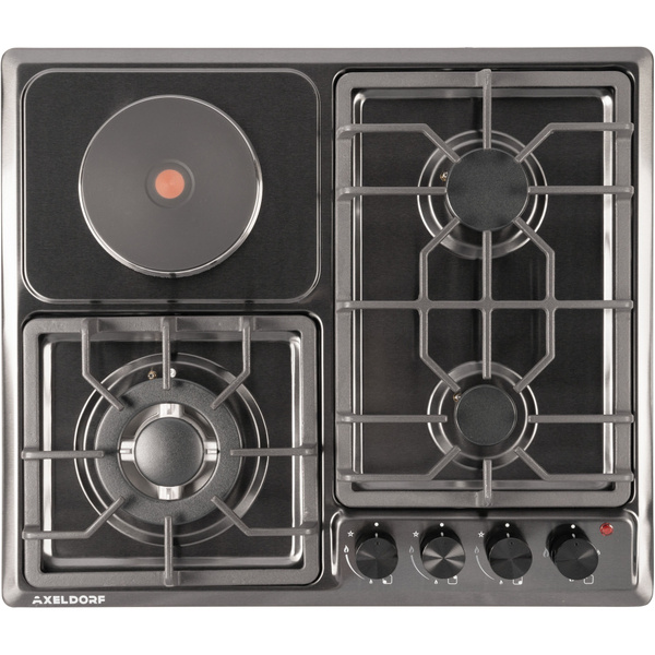 Варочная панель комбинированная AXELDORF GH-0608 BLACK INOX LUXE , 3 +1 ...