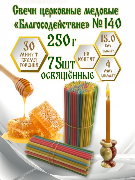 Свечи церковные восковые №140 0,25 кг цветные купить c доставкой на ...