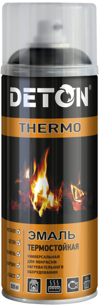 Deton Аэрозольная краска Термостойкая, до 25°, Кремнийорганическая ...