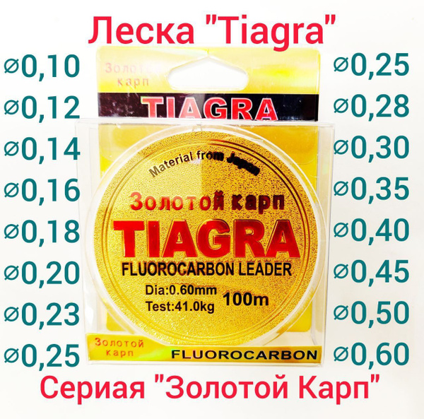 Флюорокарбоновая леска для рыбалки TIAGRA Леска "Tiagra" флюрокарбон по ...