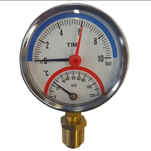 Манометр Tim Y-80-10, 10 бар купить на OZON по низкой цене (1765531121)