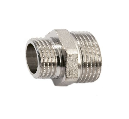 Ниппель переходной, никелированная латунь, 3/4"х1/2" дюйма, Zeissler ...