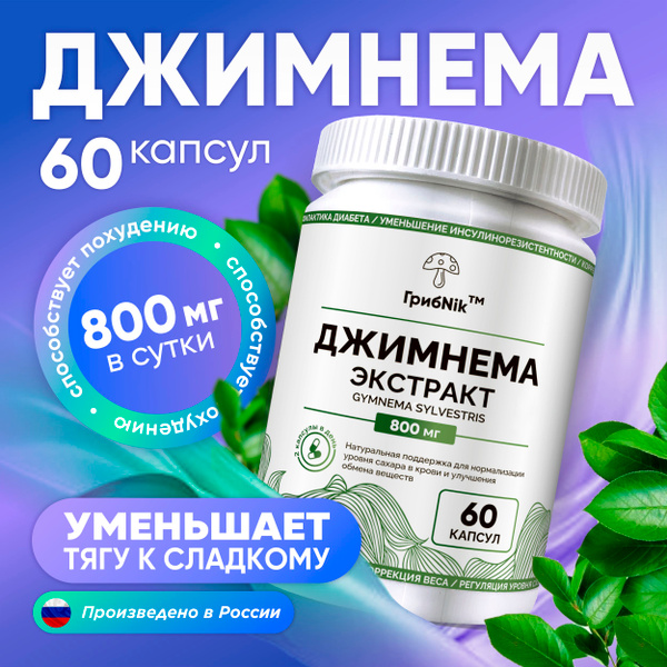 Джимнема 60 капсул по 400 мг, ГрибNik купить на OZON по низкой цене ...