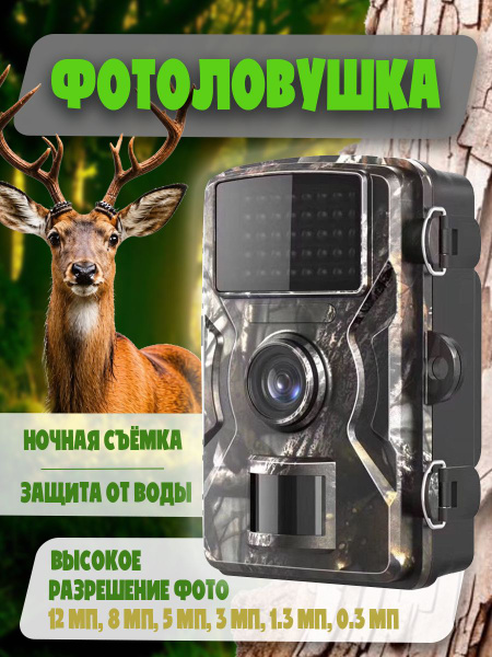Фотоловушка камера для наблюдения и охраны, водонепроницаемая, с ...