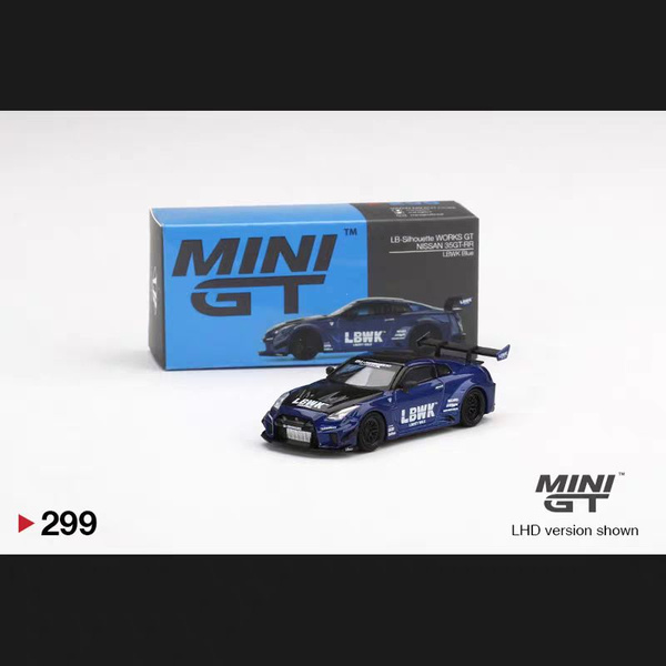MINIGT #299 1:64 NISSAN GTR R35 LBWK BLUE 35GT-RR Легковая модель ...