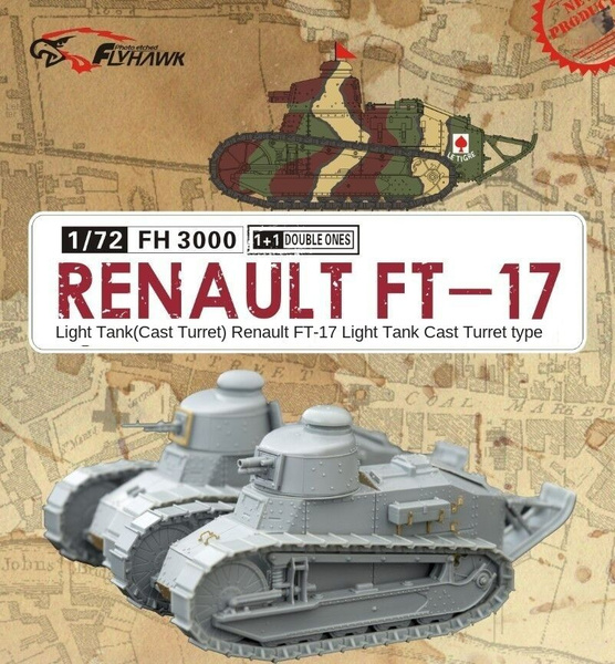 Maquette Plastique 1/72 Char Léger Français FT-17 - Flyhawk FH3001 - Haute Précision Rivetée - Top Qualité