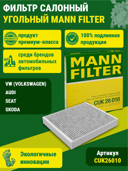 Фильтр салона VAG A1/IBIZA/FABIA/ROOMSTER/POLO угольный