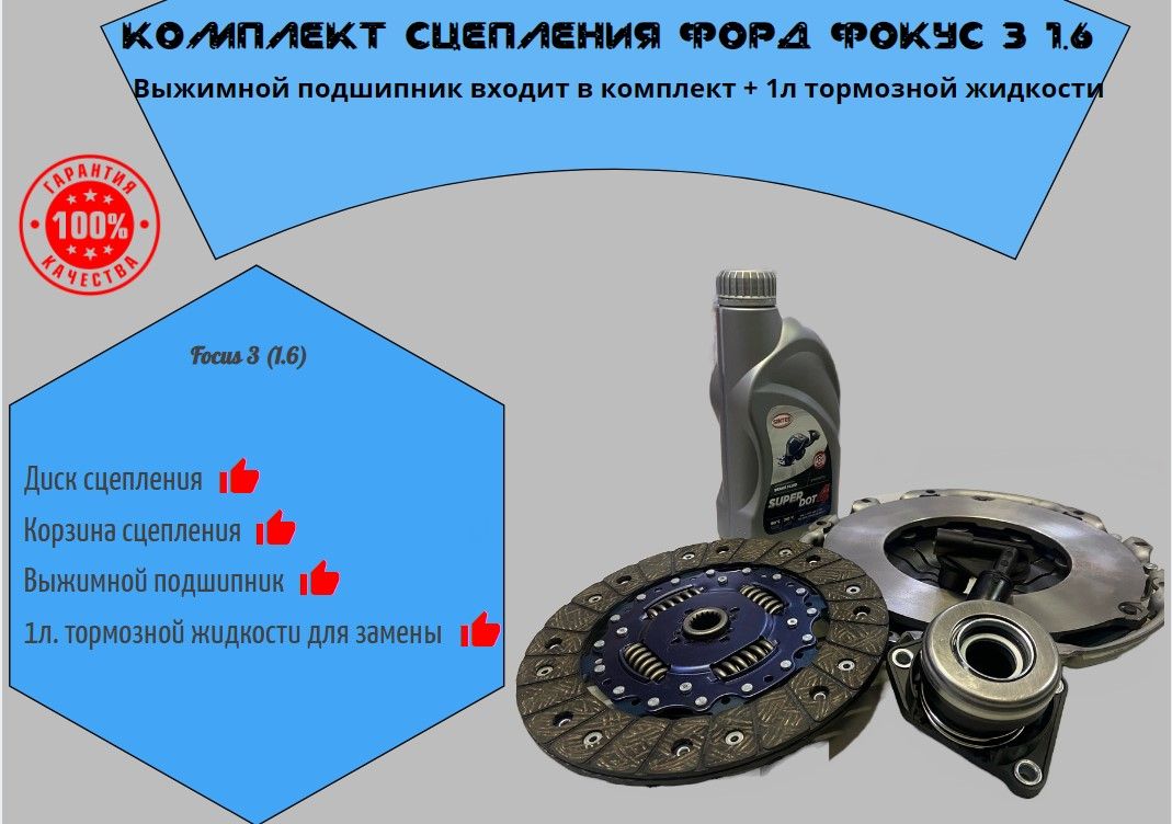 Комплект сцепления Ford focus 3 (1.6) "Форд Фокус 3 (1.6)" с выж.