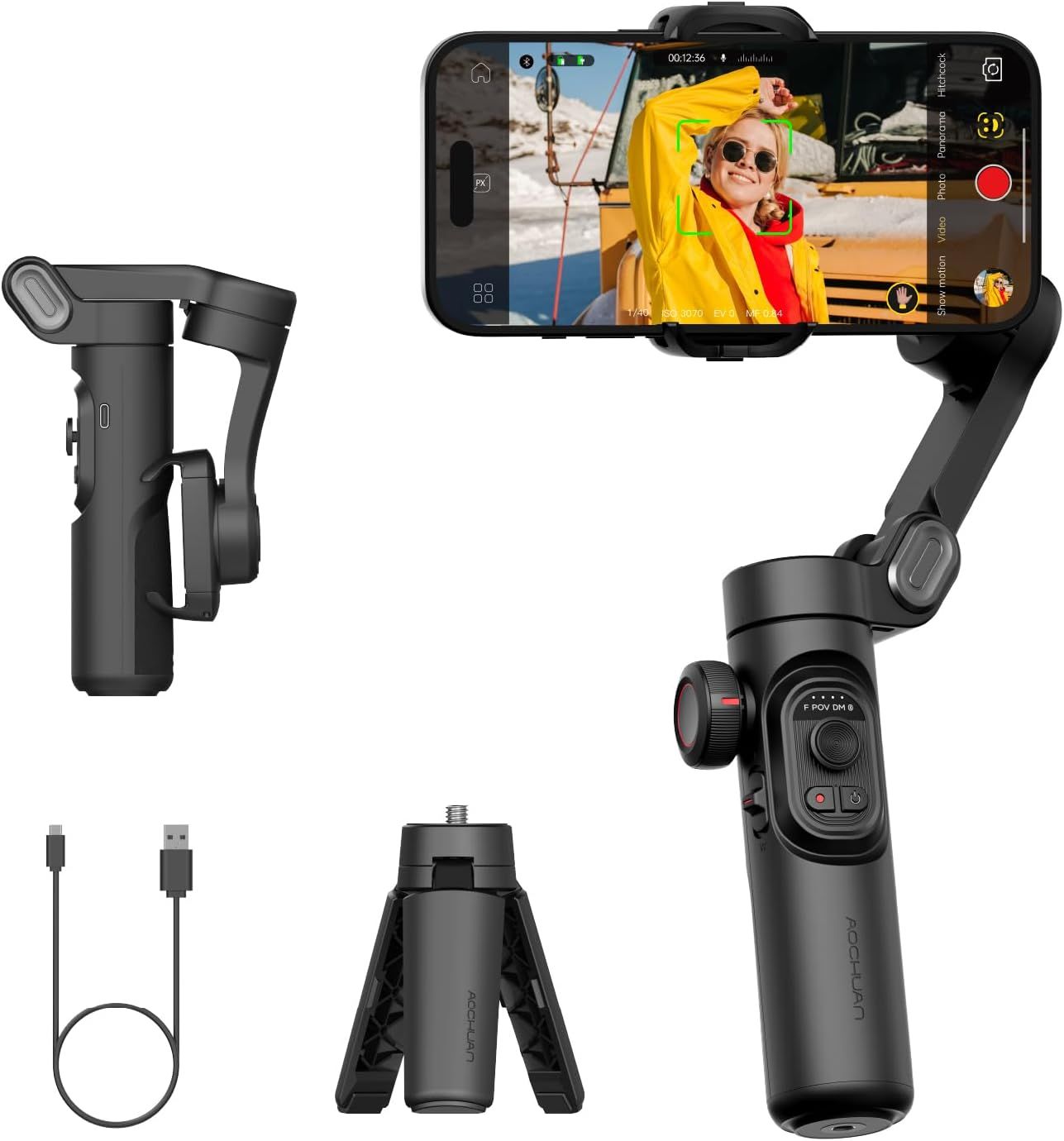 Смартфон Gimbal стабилизатор с колесом фокусировки для iPhone Android,  складной 3-осевой ручной мобильный телефон Gimbal для видеосъемки