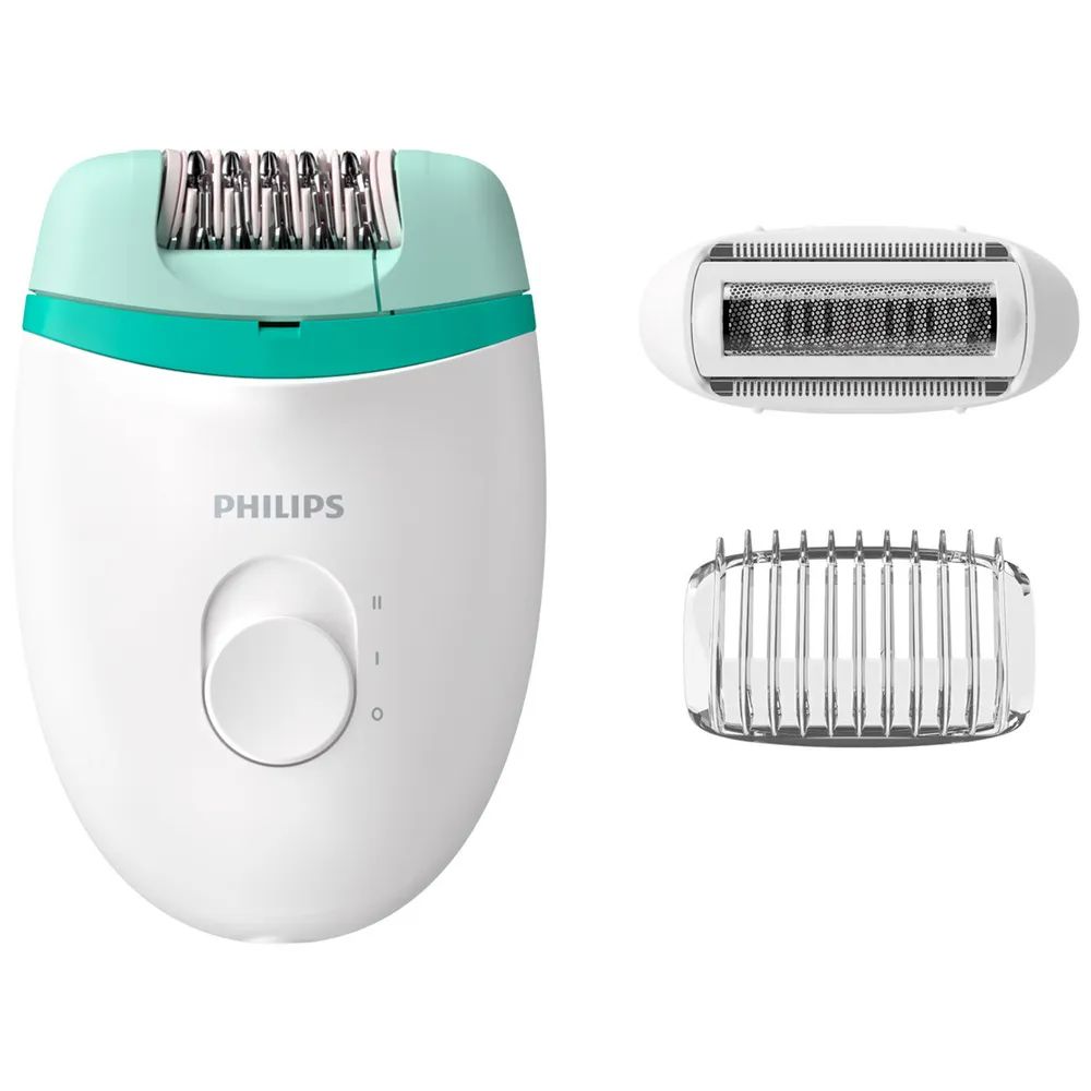 Philips Эпилятор BRE245/05 Satinelle Essential Компактный проводной эпилятор, зеленый