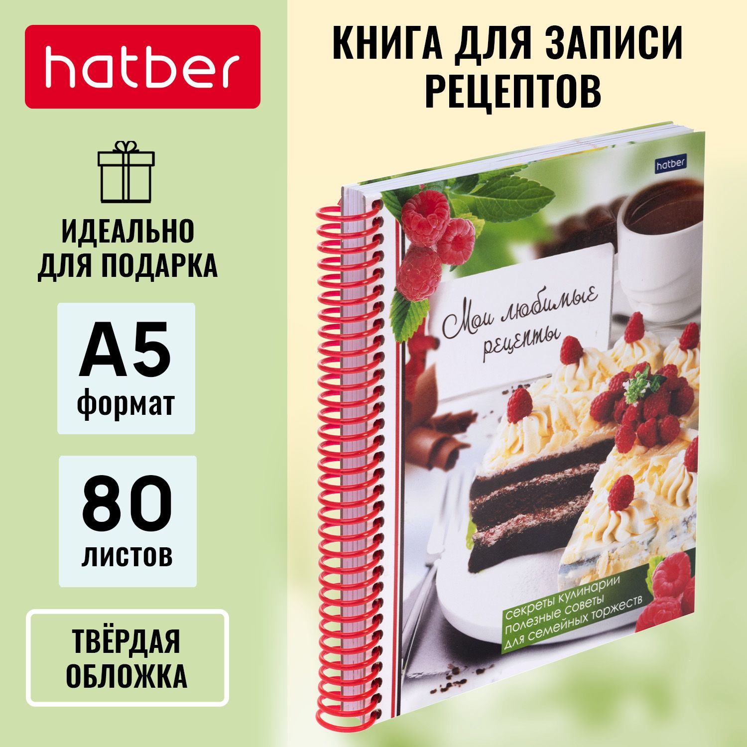 Книга для записи кулинарных рецептов Hatber Premium 